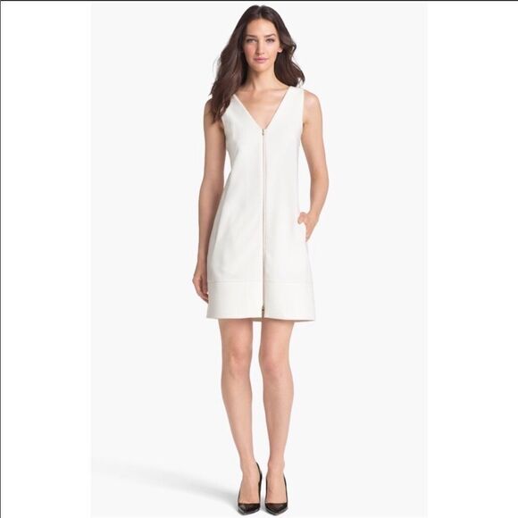 RACHEL ROY | Creamy White Zip Front Mini Dress 4 - Picture 1 of 11